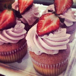 Cupcake de fresa natural